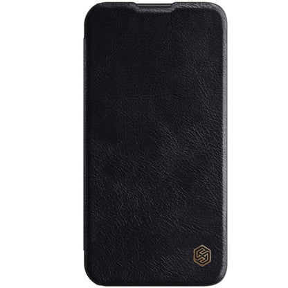 For iPhone 13 Pro Max NILLKIN QIN Series Pro Sliding Camera Cover Design Crazy Horse Texture Horizontal Flip Leather Case with Card Slot (Black) - iPhone 13 Pro Max Cases by NILLKIN | Online Shopping South Africa | PMC Jewellery