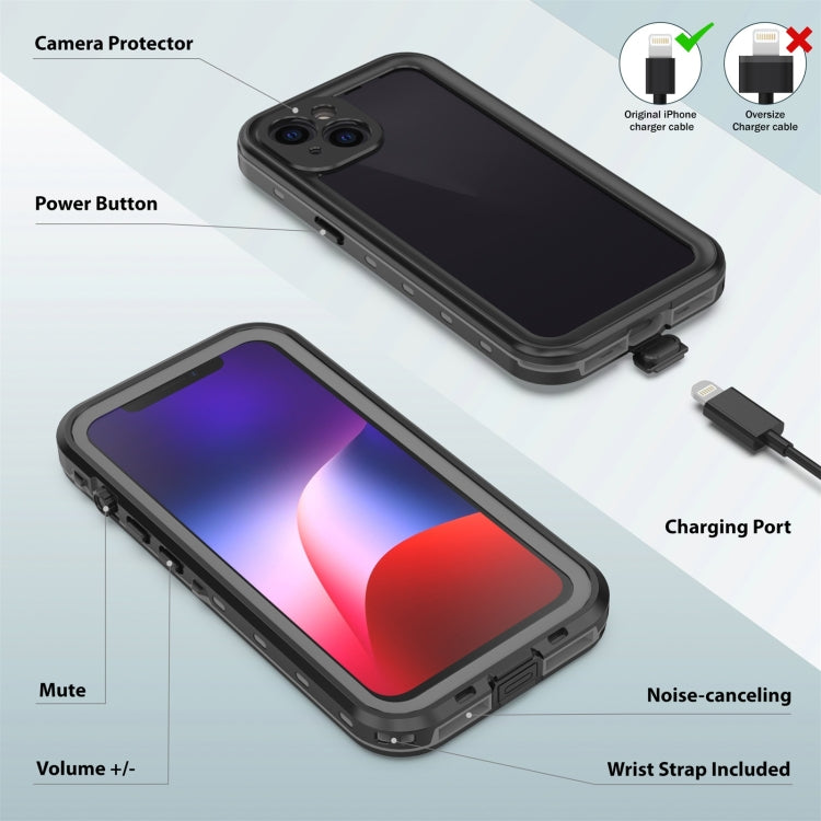 For iPhone 13 RedPepper Transparent Dot Shockproof Waterproof PC + TPU Protective Case(Black) - free shipping - PMC TechLife - Order now!
