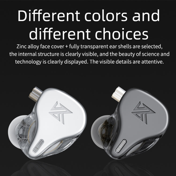 KZ DQ6 3-unit Dynamic HiFi In-Ear Wired Earphone With Mic(Grey) - In Ear Wired Earphone by KZ | Online Shopping South Africa | PMC Jewellery | Buy Now Pay Later Mobicred