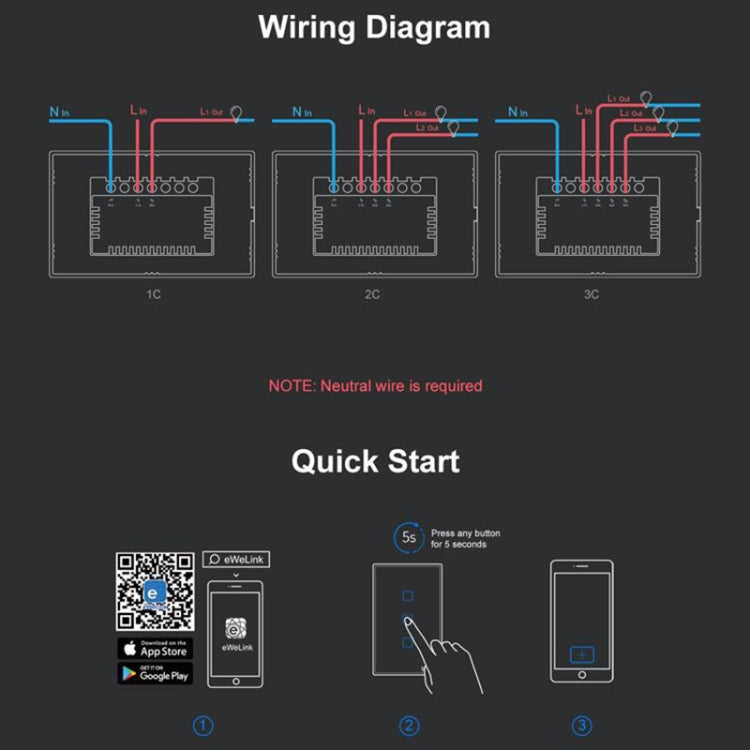 Sonoff T3 US-TX 433 RF WIFI Smart Remote Control Wall Touch Switch, US Plug, Style:Single Button - free shipping - PMC TechLife - Order now!