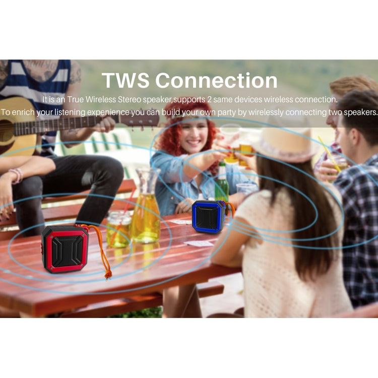 New Rixing NR-103 Mini TWS Bluetooth Speaker with Lanyard(Blue) - Desktop Speaker by NewRixing | Online Shopping South Africa | PMC Jewellery | Buy Now Pay Later Mobicred