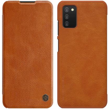 For Samsung Galaxy A03s / A037G NILLKIN QIN Series Crazy Horse Texture Horizontal Flip Phone Leather Case with Card Slot(Brown) - Galaxy Phone Cases by NILLKIN | Online Shopping South Africa | PMC Jewellery