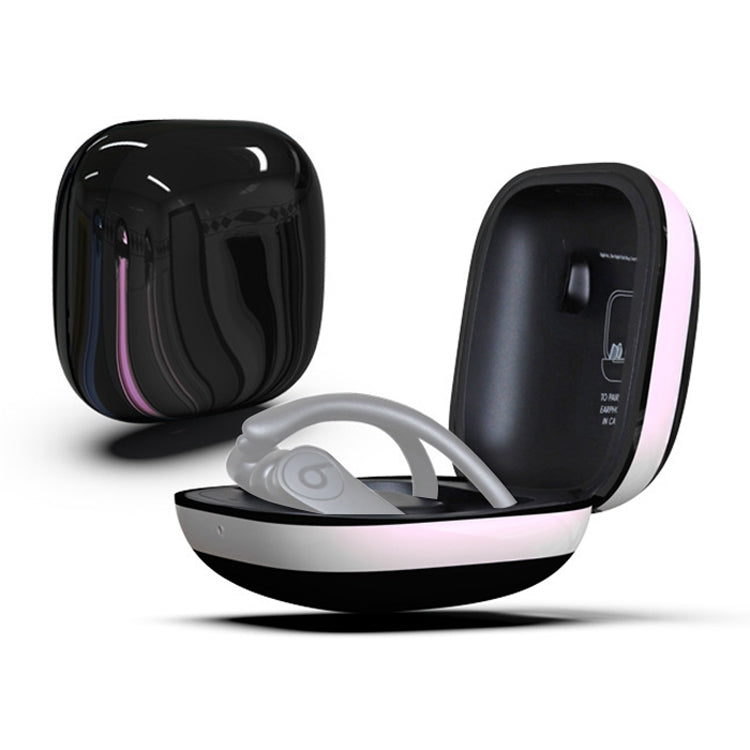 Mirror Surface Silicone + PC Wireless Earphone Protective Case for Beats Powerbeats Pro(Black+White) - Other Case by PMC TechLife | Online Shopping South Africa | PMC TechLife