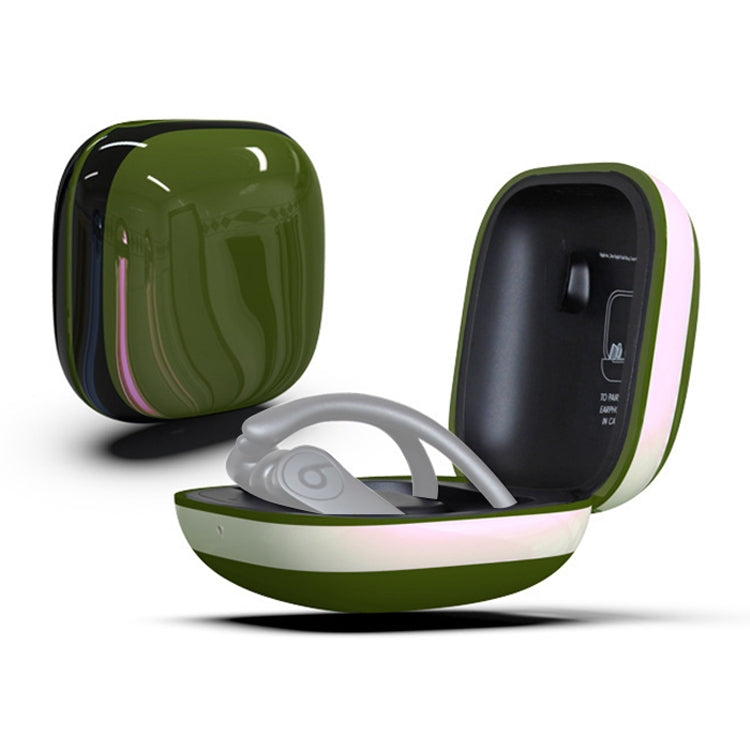 Mirror Surface Silicone + PC Wireless Earphone Protective Case for Beats Powerbeats Pro(Green+White) - Other Case by PMC TechLife | Online Shopping South Africa | PMC TechLife