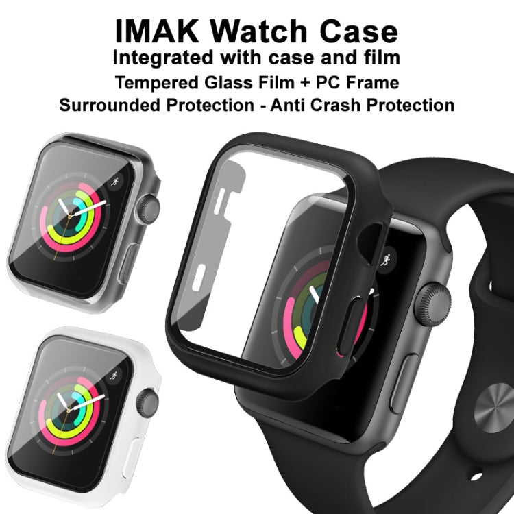 IMAK Shockproof PC Protective Case with Tempered Glass Film For Apple Watch Series 3 & 2 & 1 38mm(Black) - Watch Cases by imak | Online Shopping South Africa | PMC Jewellery | Buy Now Pay Later Mobicred