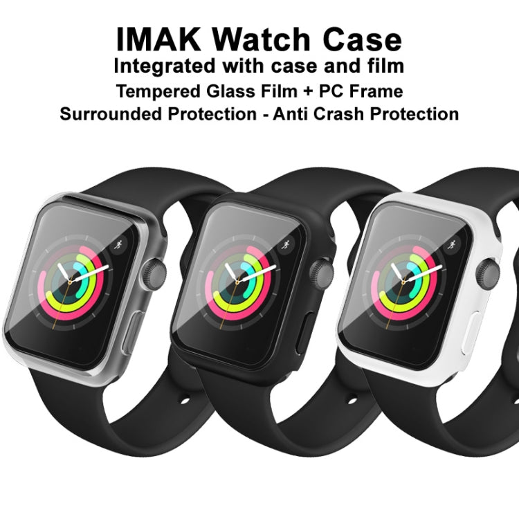 IMAK Shockproof PC Protective Case with Tempered Glass Film For Apple Watch Series 3 & 2 & 1 38mm(Transparent) - Watch Cases by imak | Online Shopping South Africa | PMC Jewellery | Buy Now Pay Later Mobicred