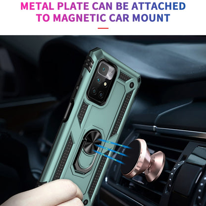 For Xiaomi Redmi 10 Shockproof TPU + PC Phone Case with 360 Degree Rotating Holder(Dark Green) - Xiaomi Cases by PMC Jewellery | Online Shopping South Africa | PMC Jewellery