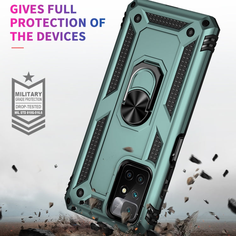 For Xiaomi Redmi 10 Shockproof TPU + PC Phone Case with 360 Degree Rotating Holder(Dark Green) - Xiaomi Cases by PMC Jewellery | Online Shopping South Africa | PMC Jewellery