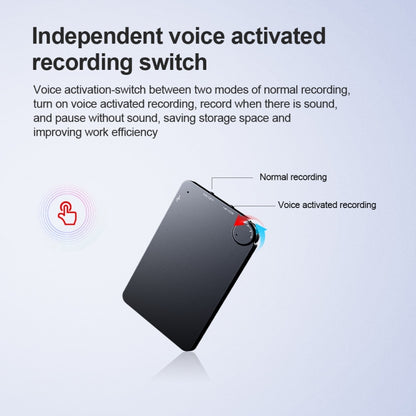 K2 Portable Ultra-thin Card Voice Recorder, Capacity:16GB(Black) -  by PMC Jewellery | Online Shopping South Africa | PMC Jewellery
