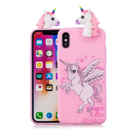 For iPhone X / XS Shockproof Cartoon TPU Protective Case(Unicorn) - More iPhone Cases by PMC Jewellery | Online Shopping South Africa | PMC Jewellery