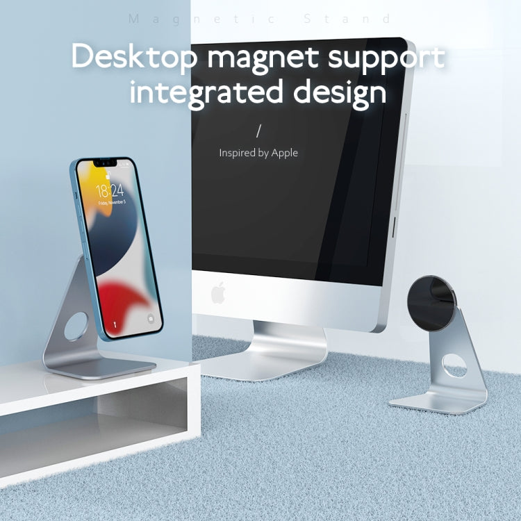 R-JUST SJ19 Round Desktop Magnetic Holder(Grey) - Desktop Holder by R-JUST | Online Shopping South Africa | PMC Jewellery