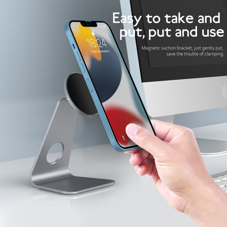 R-JUST SJ19 Round Desktop Magnetic Holder(Silver) - free shipping - PMC TechLife - Order now!
