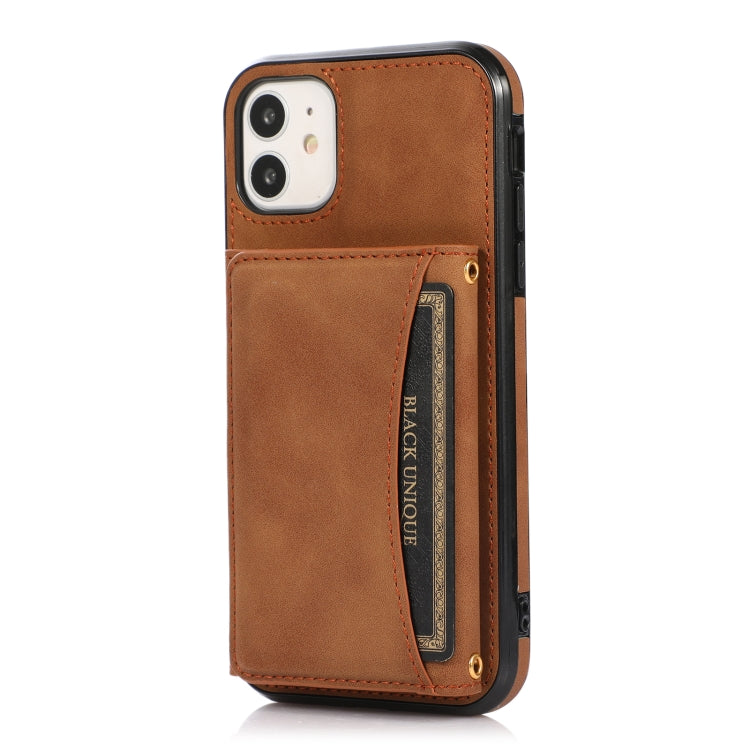 Three-fold Leather Phone Case with Card Slot & Wallet & Holder For iPhone 11(Brown) - iPhone 11 Cases by PMC TechLife | Online Shopping South Africa | PMC TechLife | Buy Now Pay Later Mobicred