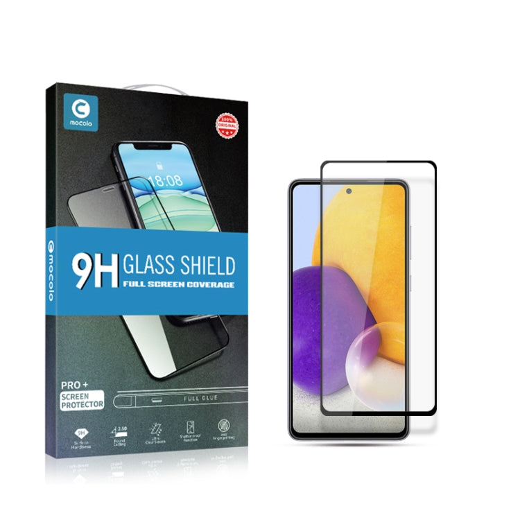 mocolo 0.33mm 9H 2.5D Full Glue Silk Print Tempered Glass Film For Samsung Galaxy A73 5G(Black) - Galaxy Tempered Glass by mocolo | Online Shopping South Africa | PMC Jewellery