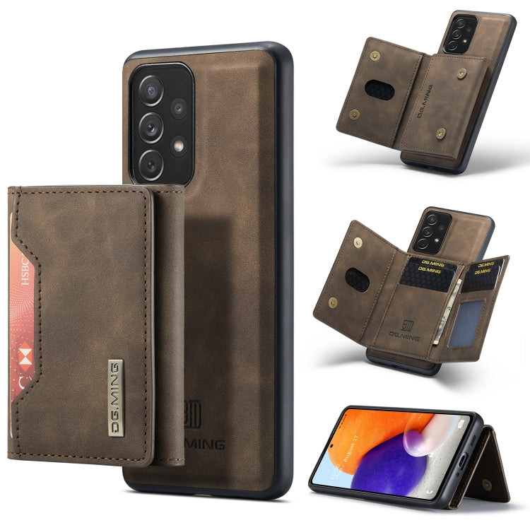 For Samsung Galaxy A73 5G DG.MING M2 Series 3-Fold Multi Card Bag + Phone Case(Coffee) - Galaxy Phone Cases by DG.MING | Online Shopping South Africa | PMC Jewellery | Buy Now Pay Later Mobicred