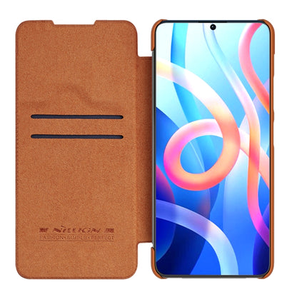 For Xiaomi Redmi Note 11 5G / 11T 5G / Poco M4 Pro 5G / 11S 5G NILLKIN QIN Series Crazy Horse Texture Leather Phone Case(Brown) - Xiaomi Cases by NILLKIN | Online Shopping South Africa | PMC Jewellery