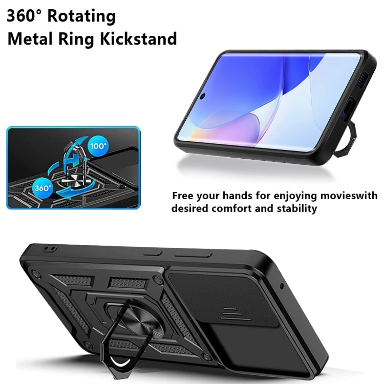For Huawei nova 9 Sliding Camera Cover TPU+PC Phone Case(Black) - Huawei Cases by PMC TechLife | Online Shopping South Africa | PMC TechLife | Buy Now Pay Later Mobicred