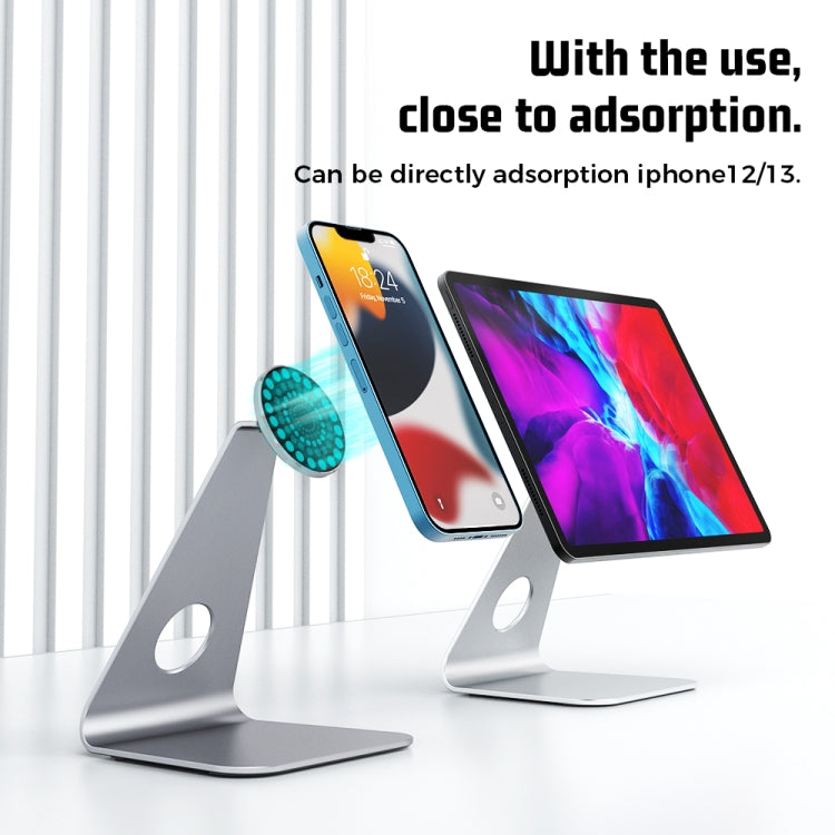 R-JUST PB01-13 L-shaped Magnetic Tablet Phone Desktop Holder(Silver) - free shipping - PMC TechLife - Order now!