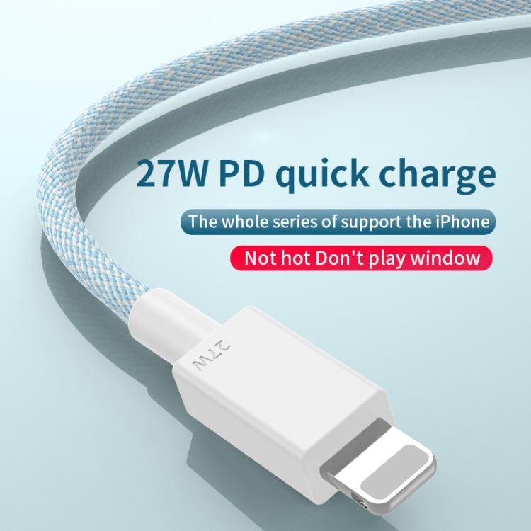 27W PD USB-C / Type-C to 8 Pin Fast Charging Braided Data Cable, Cable Length: 1m(Grey) - 2 in 1 Cable by PMC TechLife | Online Shopping South Africa | PMC TechLife