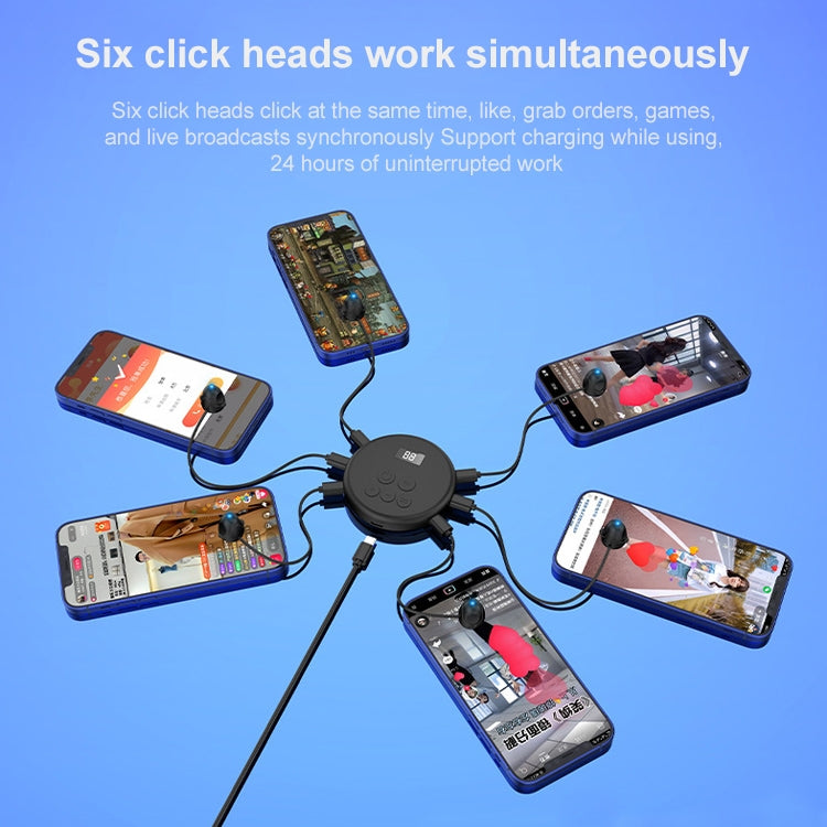 G30 Universal Digital Display Like Device Mobile Phone Automatic Screen Clicker, Style:One Machine with Five Head(Black) - Other Accessories by PMC TechLife | Online Shopping South Africa | PMC TechLife