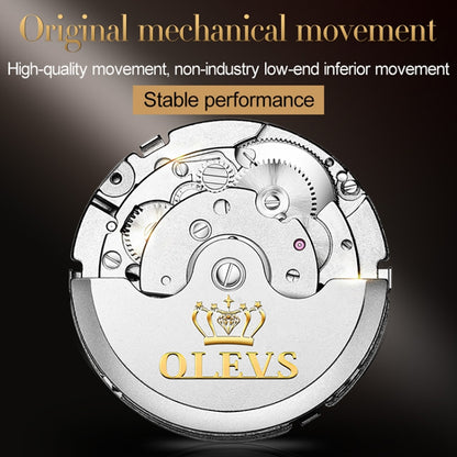 OLEVS 6607 Multi-function Men Big Flywheel Automatic Waterproof Mechanical Watch(White) - Metal Strap Watches by OLEVS | Online Shopping South Africa | PMC Jewellery | Buy Now Pay Later Mobicred