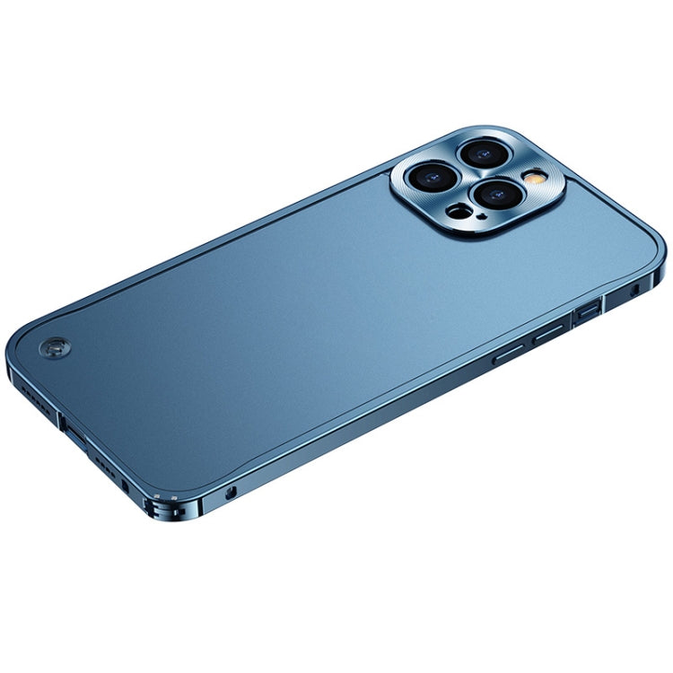 For iPhone 12 Pro Max Metal Frame Frosted Case(Blue) - iPhone 12 Pro Max Cases by PMC Jewellery | Online Shopping South Africa | PMC Jewellery