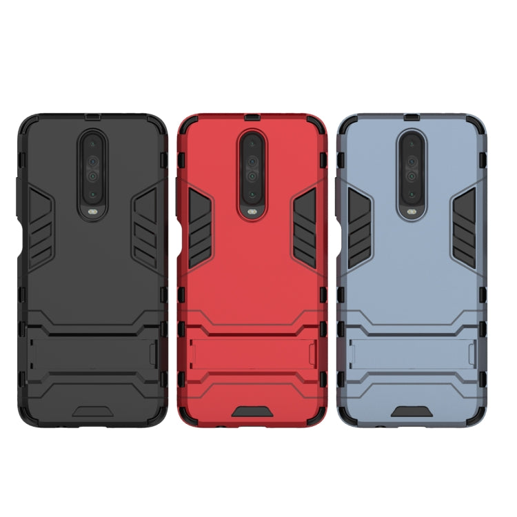 For Xiaomi Redmi K30 Shockproof PC + TPU Protective Case with Invisible Holder(Navy Blue) - free shipping - PMC TechLife - Order now!