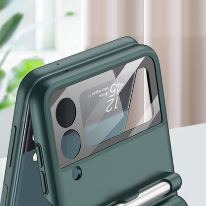 For Samsung Galaxy Z Flip3 5G GKK Magnetic Full Coverage Phone Flip Case with Pen(Forest Green) - Galaxy Phone Cases by GKK | Online Shopping South Africa | PMC Jewellery | Buy Now Pay Later Mobicred