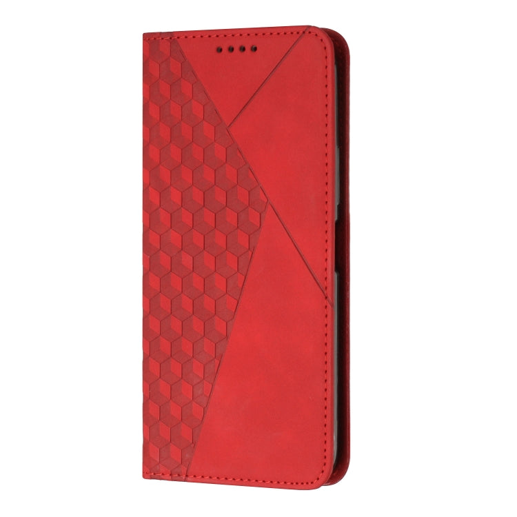 For Tecno Spark 7 Diamond Splicing Skin Feel Magnetic Leather Phone Case(Red) - Tecno Cases by PMC TechLife | Online Shopping South Africa | PMC TechLife | Buy Now Pay Later Mobicred