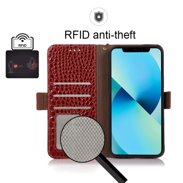 For iPhone 13 Pro Max Crocodile Top Layer Cowhide Leather Phone Case (Red) - iPhone 13 Pro Max Cases by PMC TechLife | Online Shopping South Africa | PMC TechLife | Buy Now Pay Later Mobicred