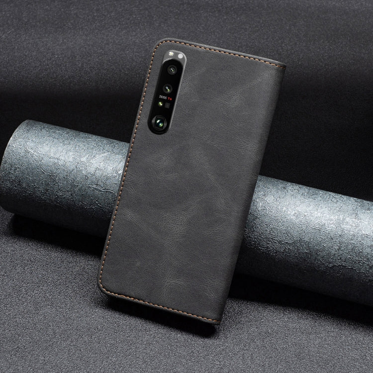 For Sony Xperia 1 III Magnetic RFID Blocking Anti-Theft Leather Phone Case(Black) - Sony Cases by PMC TechLife | Online Shopping South Africa | PMC TechLife | Buy Now Pay Later Mobicred