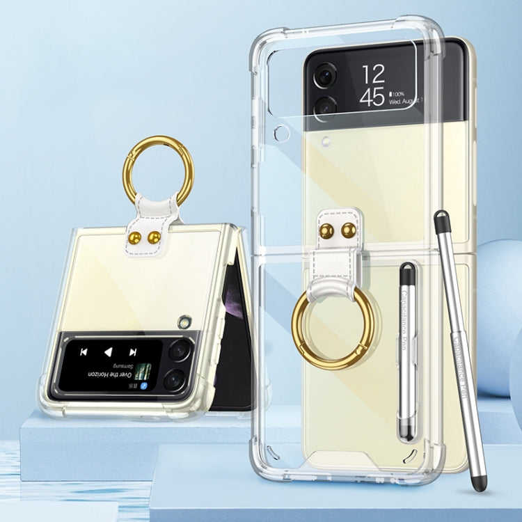 For Samsung Galaxy Z Flip3 5G GKK Shockproof Airbag Phone Case with Ring Holder & Stylus Pen(Transparent) - Galaxy Phone Cases by GKK | Online Shopping South Africa | PMC Jewellery