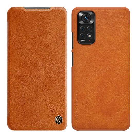 For Xiaomi Redmi Note 11S NILLKIN QIN Series Crazy Horse Texture Leather Case(Brown) - Xiaomi Cases by NILLKIN | Online Shopping South Africa | PMC Jewellery