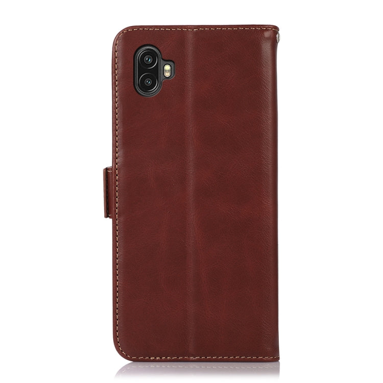 For Samsung Galaxy Xcover6 Pro Crazy Horse Top Layer Cowhide Leather Phone Case(Brown) - Galaxy Phone Cases by PMC Jewellery | Online Shopping South Africa | PMC Jewellery