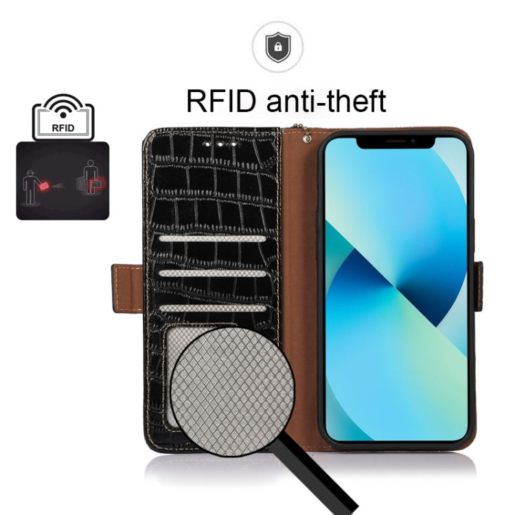 For Xiaomi 12 Lite Crocodile Top Layer Cowhide Leather Phone Case(Black) - Xiaomi Cases by PMC TechLife | Online Shopping South Africa | PMC TechLife