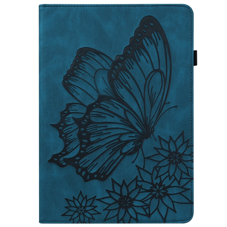 For Amazon Kindle Fire HD 8 2020 / 8 Plus Big Butterfly Embossed Smart Leather Tablet Case(Blue) - free shipping - PMC TechLife - Order now!