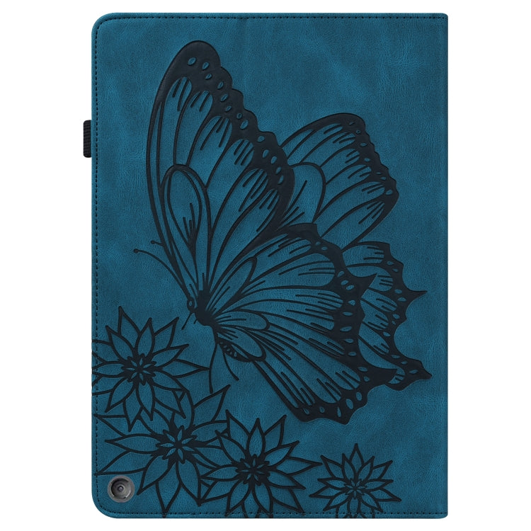For Amazon Kindle Fire HD 8 2020 / 8 Plus Big Butterfly Embossed Smart Leather Tablet Case(Blue) - free shipping - PMC TechLife - Order now!