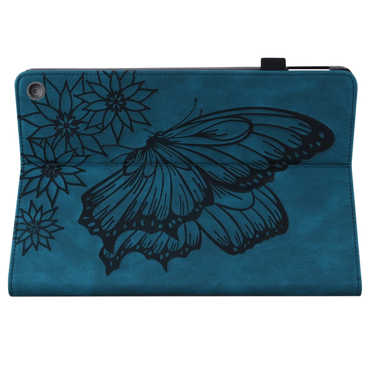 For Amazon Kindle Fire HD 8 2020 / 8 Plus Big Butterfly Embossed Smart Leather Tablet Case(Blue) - free shipping - PMC TechLife - Order now!