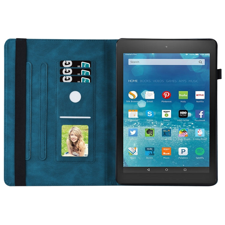For Amazon Kindle Fire HD 8 2020 / 8 Plus Big Butterfly Embossed Smart Leather Tablet Case(Blue) - free shipping - PMC TechLife - Order now!