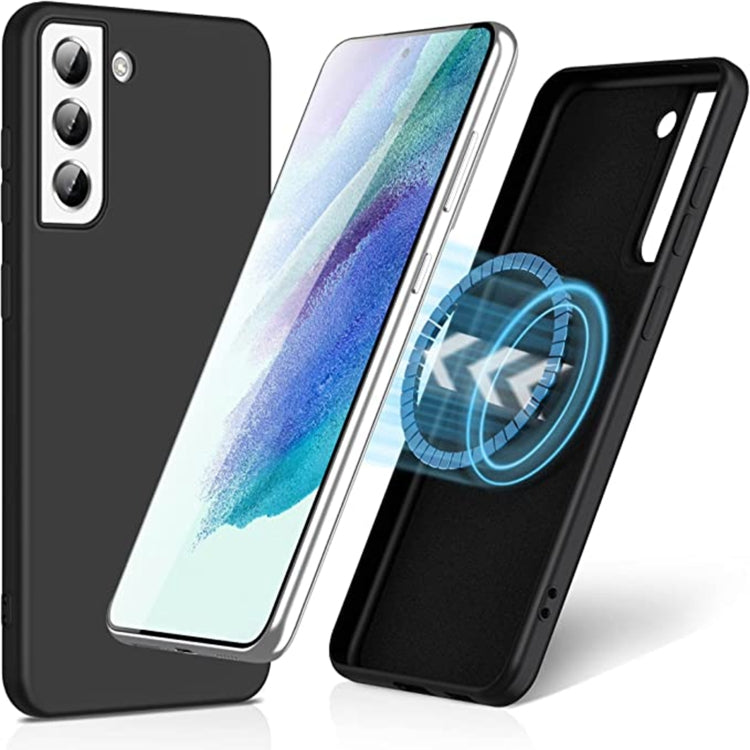 For Samsung Galaxy S21+ 5G MagSafe Magnetic Liquid Silicone Phone Case(Black) - Galaxy S22+ 5G Cases by PMC TechLife | Online Shopping South Africa | PMC TechLife | Buy Now Pay Later Mobicred