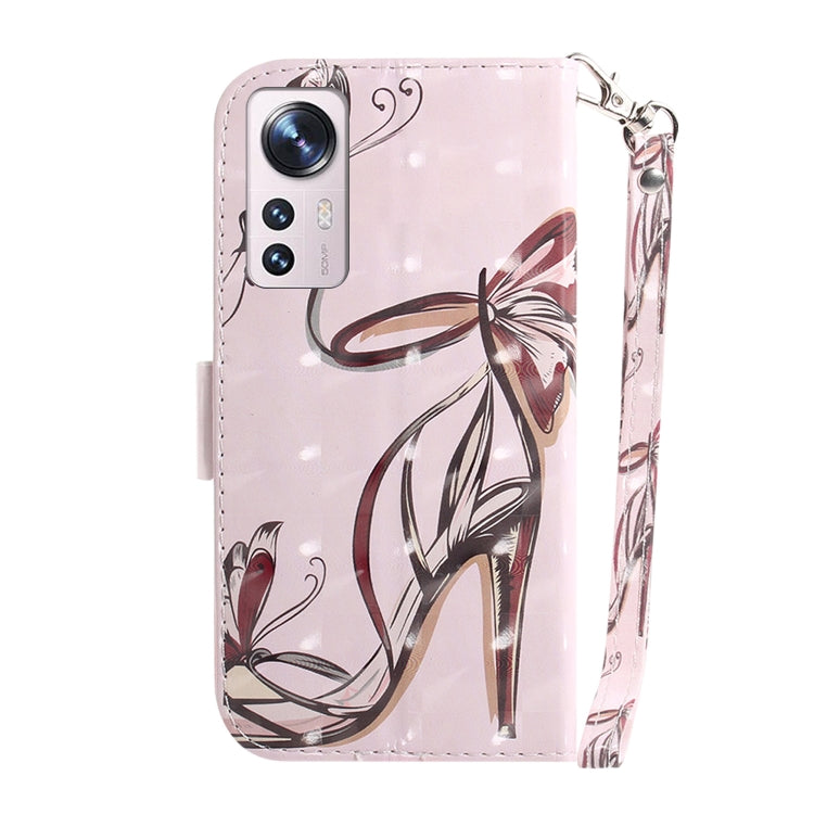 For Xiaomi 12 / 12X 3D Colored Horizontal Flip Leather Phone Case(Butterfly High-heeled) - 12 Cases by PMC Jewellery | Online Shopping South Africa | PMC Jewellery