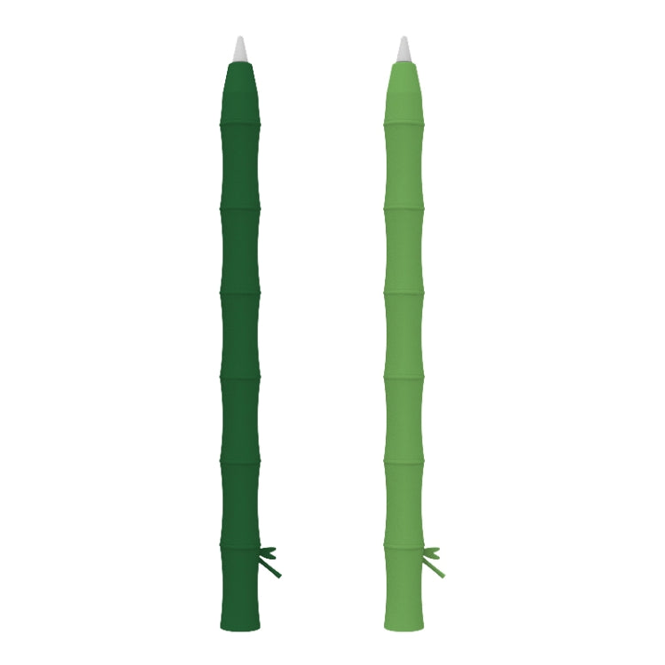 Bamboo Liquid Silicone Gel Stylus Pen Protective Case For Apple Pencil 1(Dark Green) - Pencil Accessories by PMC TechLife | Online Shopping South Africa | PMC TechLife