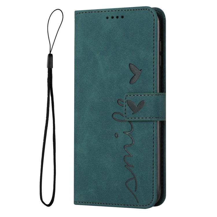 For Samsung Galaxy A03 Core Skin Feel Heart Pattern Leather Phone Case(Green) - Galaxy Phone Cases by PMC TechLife | Online Shopping South Africa | PMC TechLife | Buy Now Pay Later Mobicred