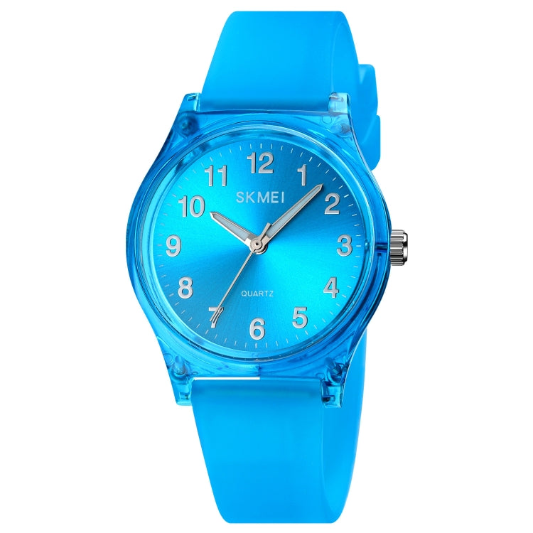 SKMEI 1760 Stainless Steel Buckle Silicone Strap Waterproof Quartz Watch(Blue Transparent) - Silicone Strap Watches by SKMEI | Online Shopping South Africa | PMC Jewellery | Buy Now Pay Later Mobicred