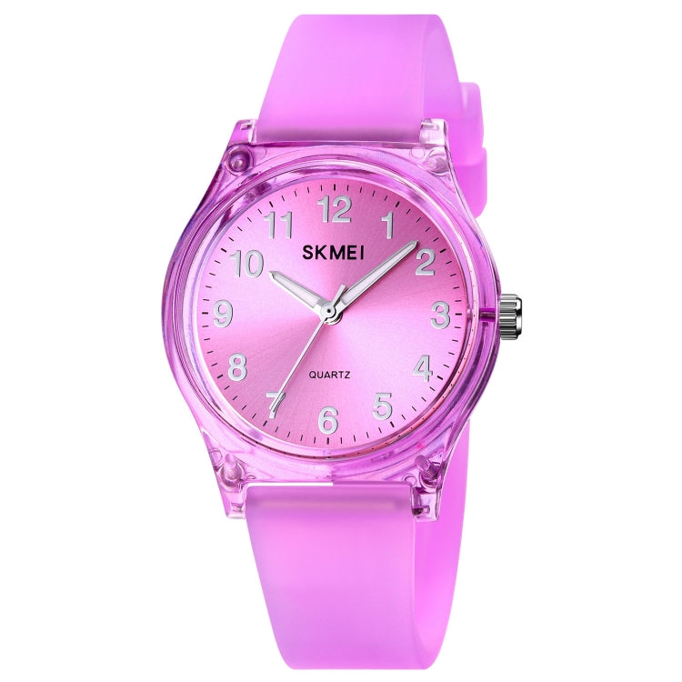 SKMEI 1760 Stainless Steel Buckle Silicone Strap Waterproof Quartz Watch(Purple Transparent) - Silicone Strap Watches by SKMEI | Online Shopping South Africa | PMC Jewellery | Buy Now Pay Later Mobicred