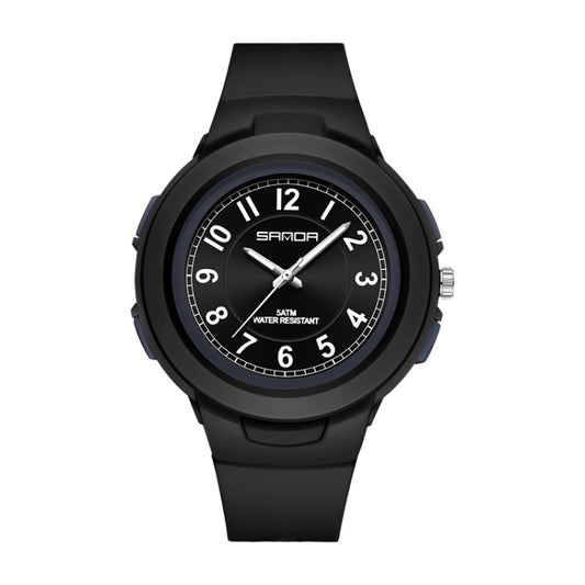 SANDA 6095 Student Sports Waterproof Electronic Watch(Black) - Silicone Strap Watches by SANDA | Online Shopping South Africa | PMC Jewellery | Buy Now Pay Later Mobicred