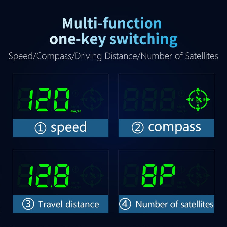 G7 GPS HUD Display Speedometer Digital Car Head-Up Display Over-speed Alarm - Head Up Display System by PMC TechLife | Online Shopping South Africa | PMC TechLife
