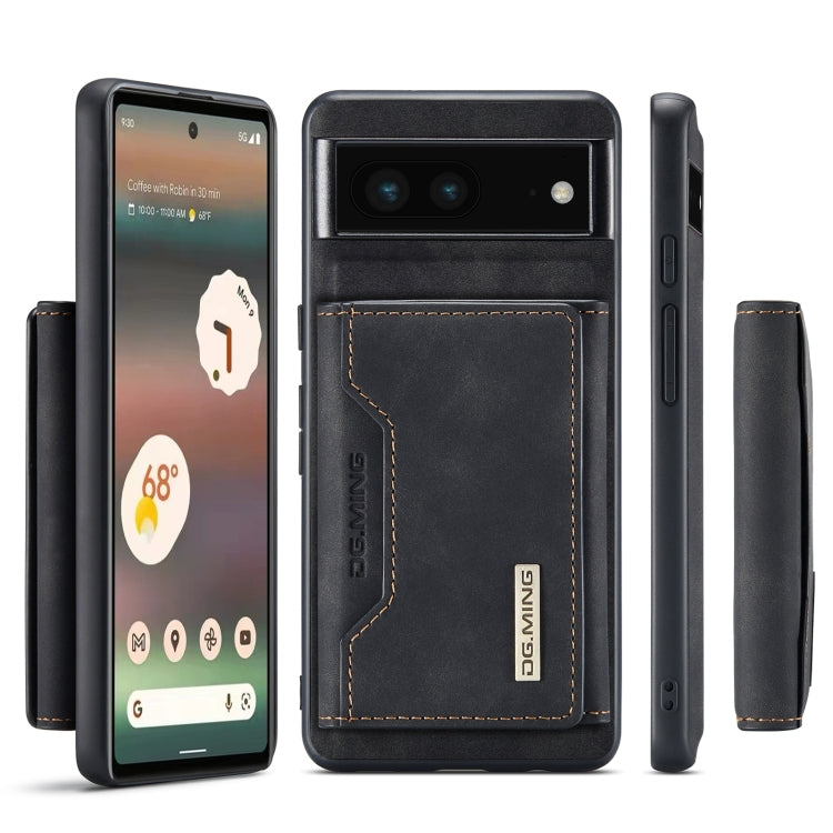 For Google Pixel 6A DG.MING M2 Series 3-Fold Multi Card Bag Phone Case(Black) - Google Cases by DG.MING | Online Shopping South Africa | PMC Jewellery | Buy Now Pay Later Mobicred