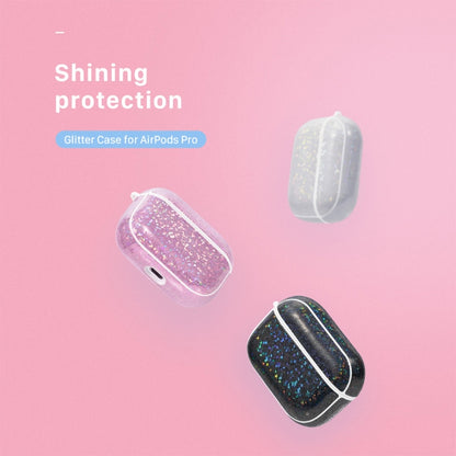 NIILLKIN Anti-fall PU + TPU Shining Protection Glitter Case for AirPods Pro(White) - For AirPods Pro by NILLKIN | Online Shopping South Africa | PMC Jewellery