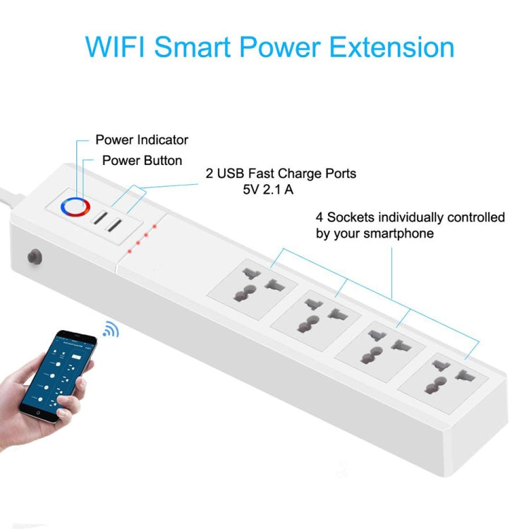 ZigBee 10A SM-SO306-M 4 Holes + 2 USB Multi-purpose Smart Power Strip(UK Plug) - Smart Socket by PMC Jewellery | Online Shopping South Africa | PMC Jewellery